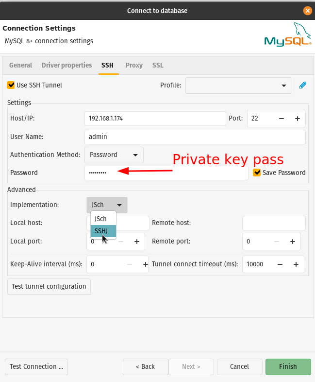 Providing private key password